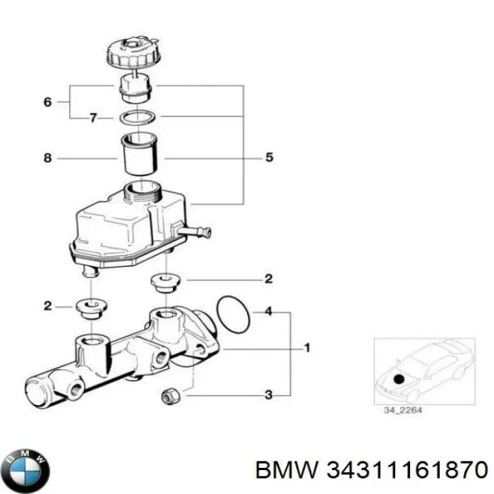 34311161870 BMW цилиндр тормозной главный
