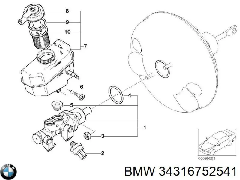 Цилиндр тормозной главный 34316752541 BMW