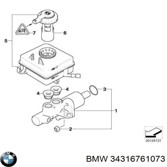 34316761073 BMW бачок главного тормозного цилиндра (тормозной жидкости)