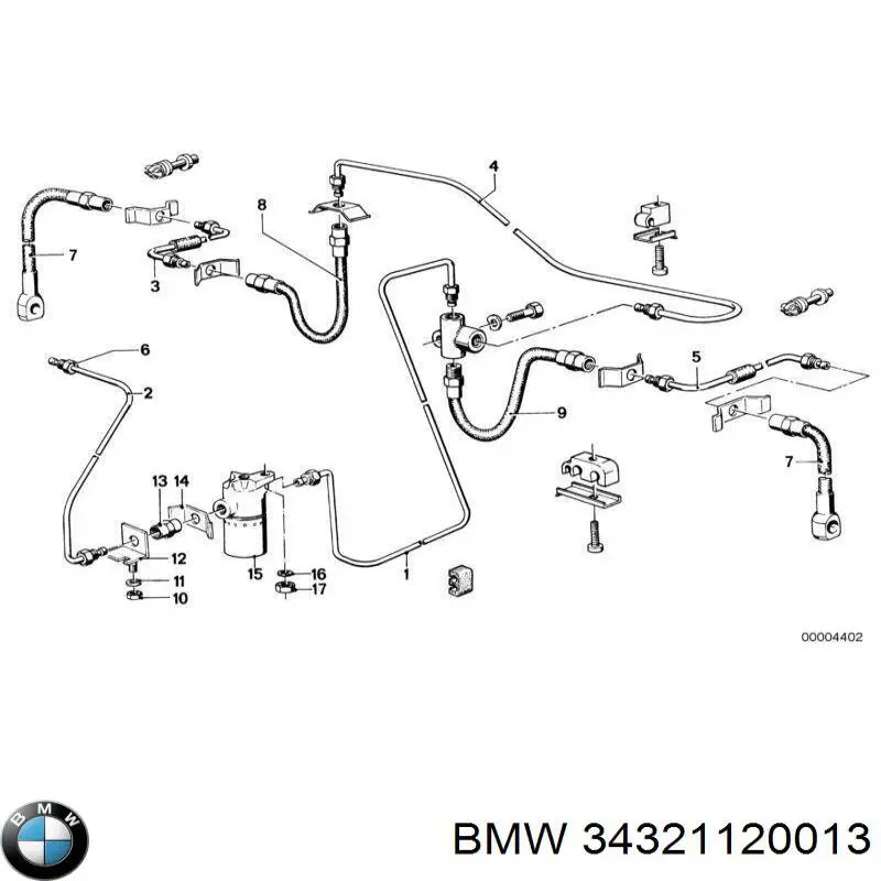 34321120013 BMW Гибкая тормозная трубка задняя