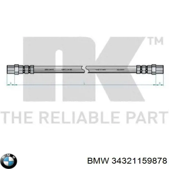 Купить 34321159878 BMW Задний тормозной шланг