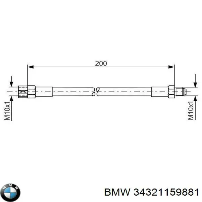 Купить 34321159881 BMW Задний тормозной шланг
