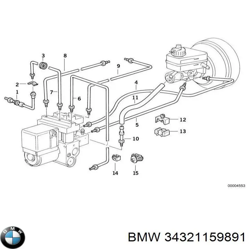 Шланг тормозной передний BMW 34321159891