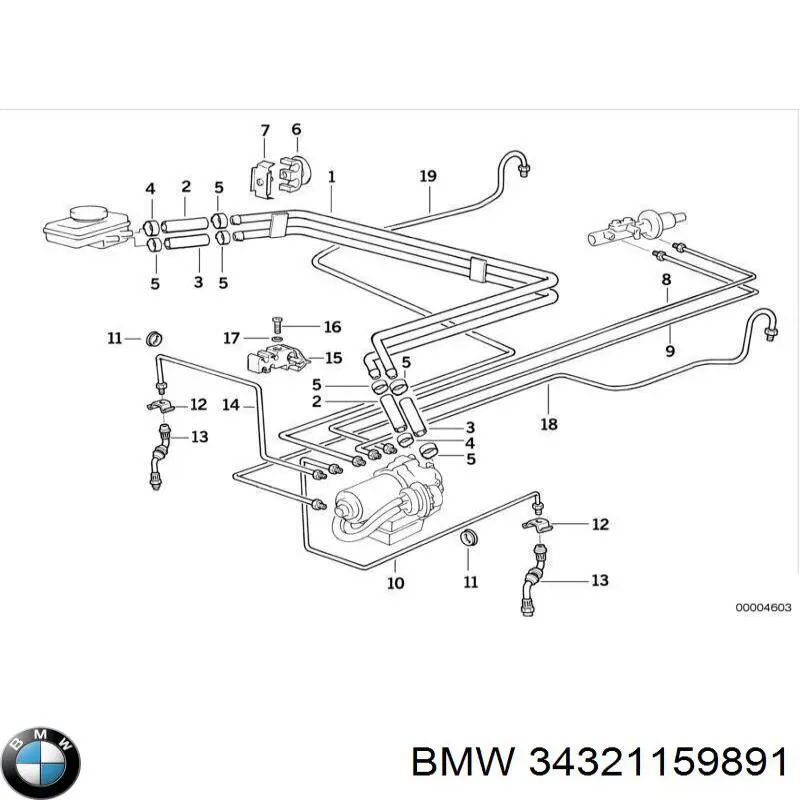 34321159891 BMW Гибкая тормозная трубка передняя