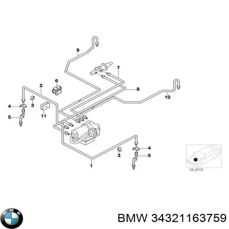 Тормозной шланг задний BMW 34321163759 цена, от 6.93 USD
