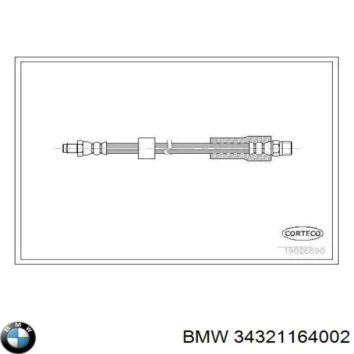 Шланг тормозной передний 34321164002 BMW