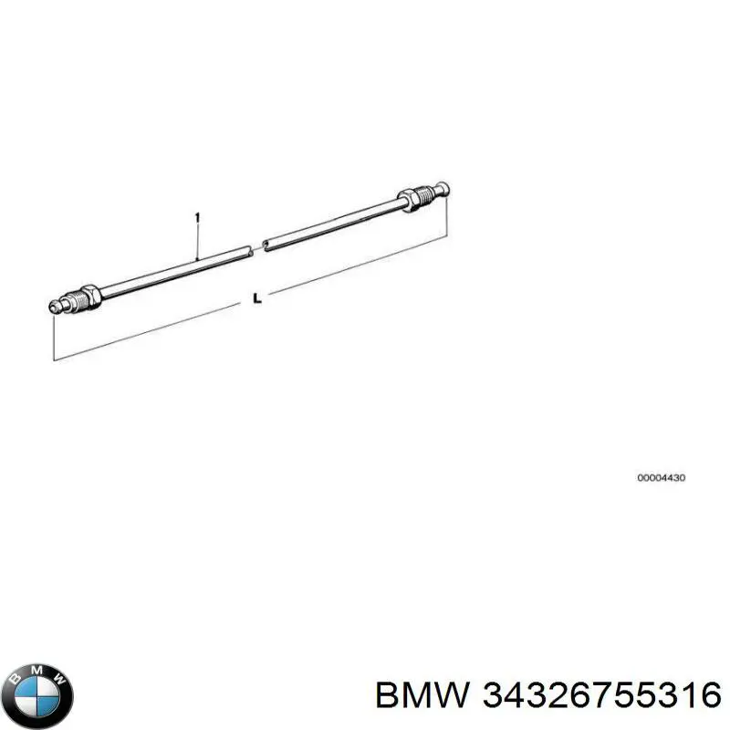 34326755316 BMW mangueira do freio traseira direita