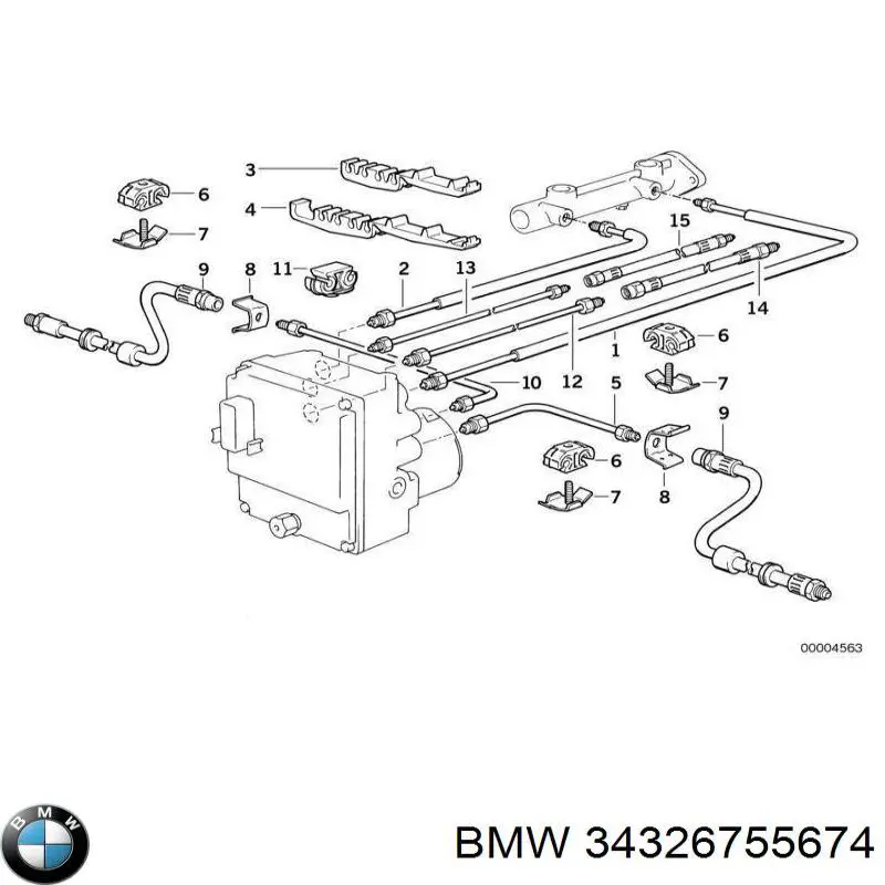 Трубка тормозная задняя правая BMW 34326755674 цена, от 38.14 USD