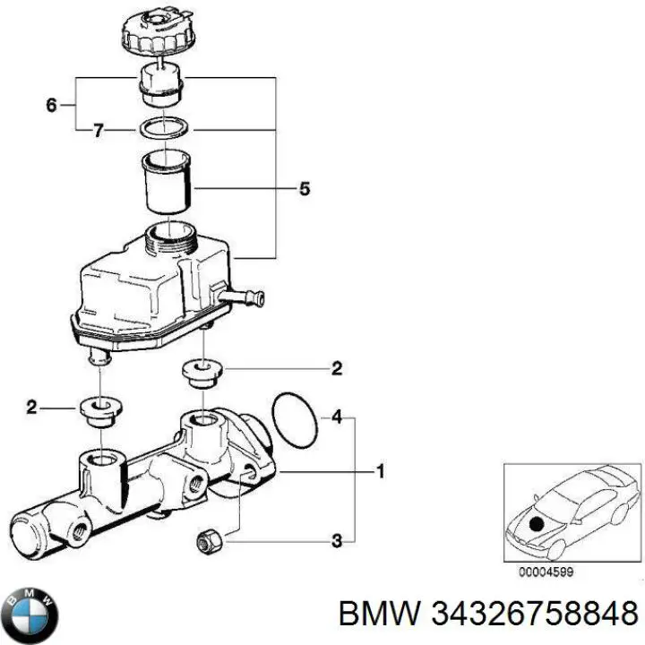  Бачок главного тормозного цилиндра (тормозной жидкости) BMW 7 