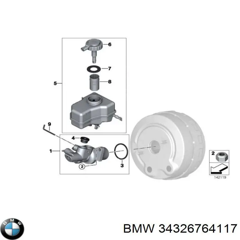  Tanque de cilindro mestre do freio (de fluido de freio) BMW 3 sedan (E90) (2005 - 2011) 