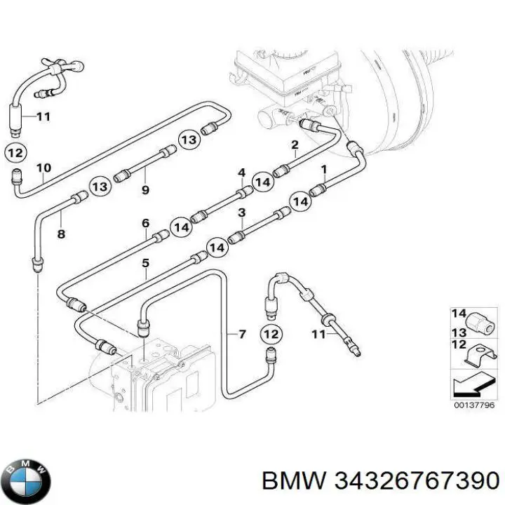 Купить 34326767390 BMW Тормозной шланг