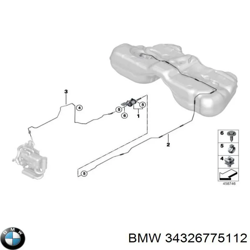 Шланг тормозной задний, правый BMW 34326775112 цена, от 5.45 USD