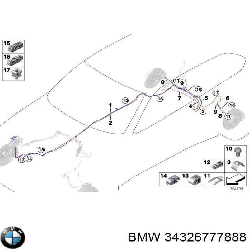 Шланг тормозной задний правый 34326777888 BMW