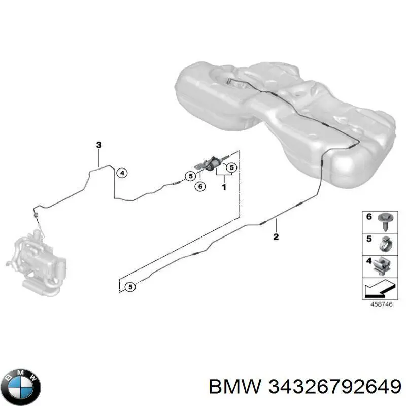 Купить 34326792649 BMW Шланг тормозной задний правый