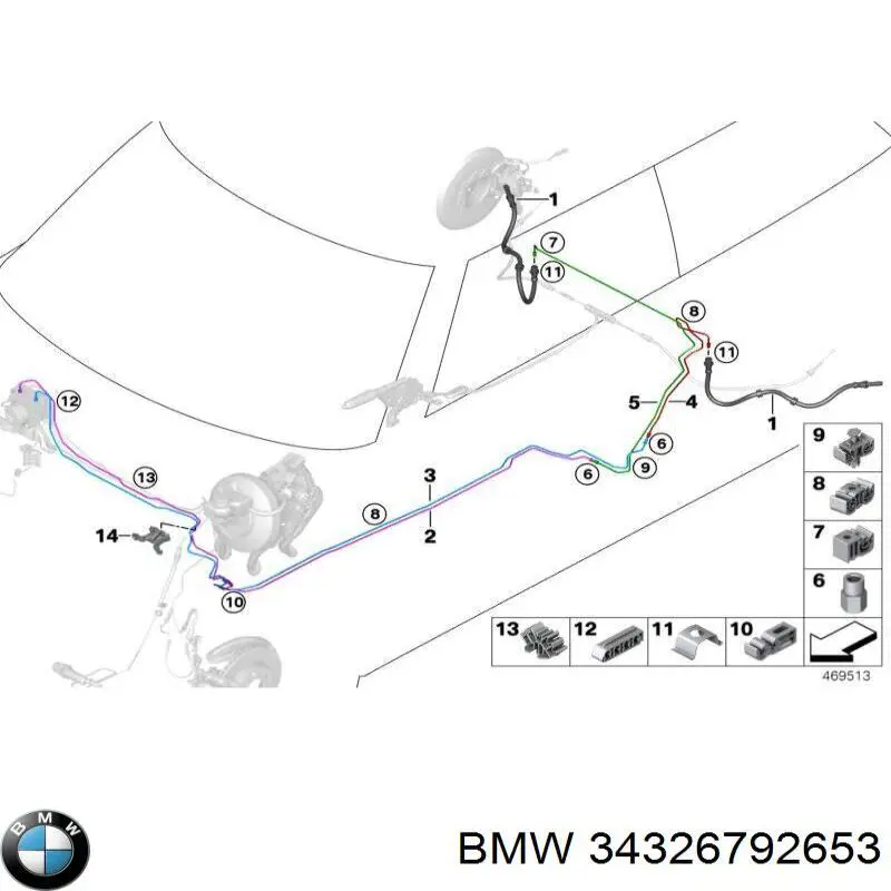 Шланг тормозной задний, правый BMW 34326792653 цена, от 12.71 USD