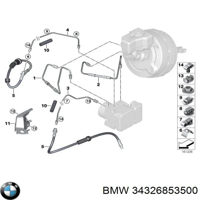 Шланг тормозной задний правый 34326853500 BMW