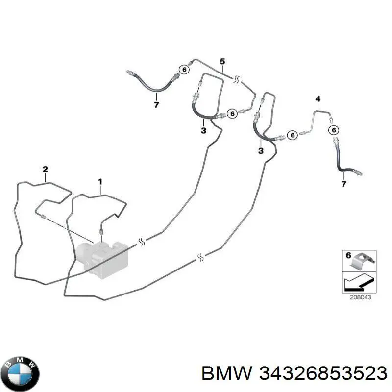 Шланг тормозной задний, левый BMW 34326853523 цена, от 37.07 USD