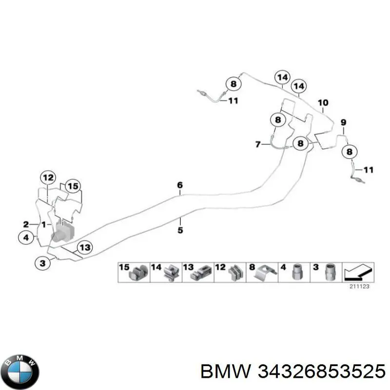 Mangueira do freio traseira direita para BMW 1 (E81, E87)