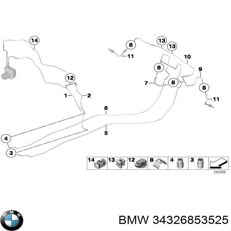 Шланг тормозной задний, правый BMW 34326853525 цена, от 38.94 USD