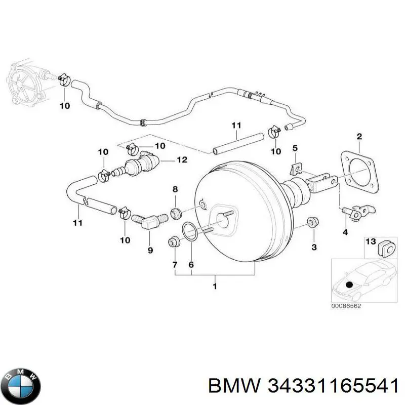 Вакуумный усилитель тормозов BMW 34331165541
