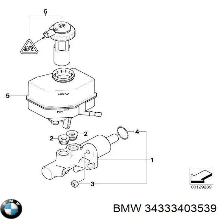 Бачок главного цилиндра сцепления BMW 34333403539