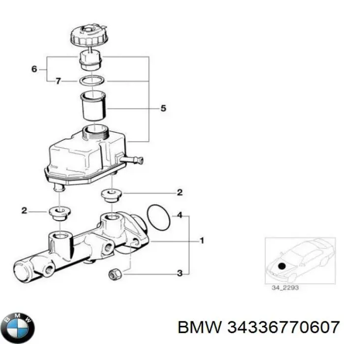 Купить 34336770607 BMW Крышка бачка главного тормозного цилиндра