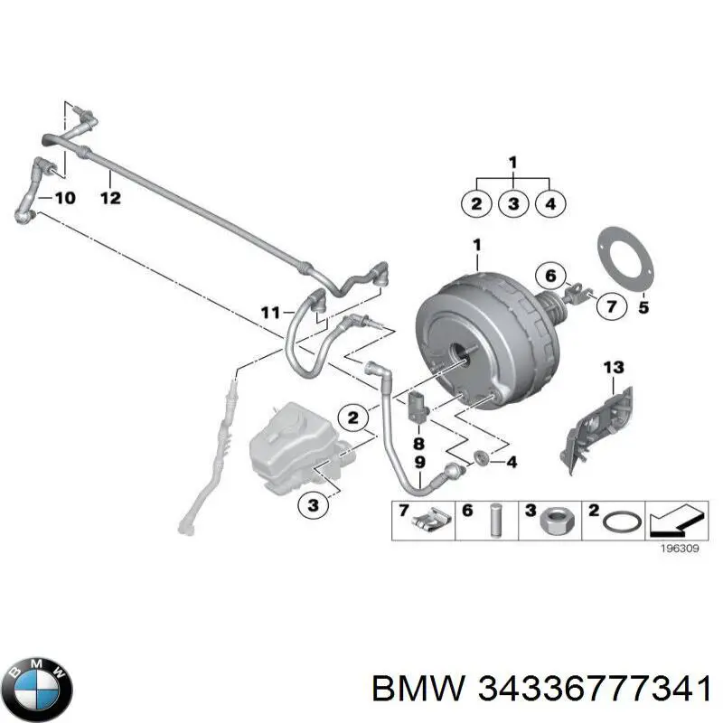 Reforçador dos freios a vácuo para BMW X1 (E84)