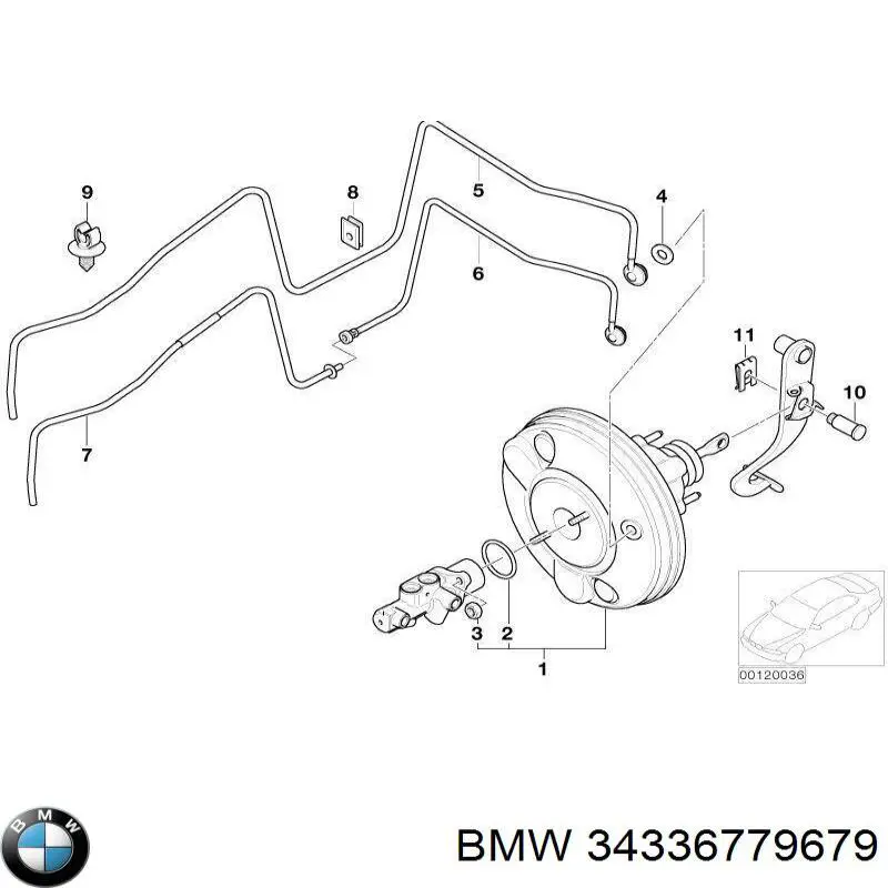 34336779679 BMW Усилитель тормоза вакуумный