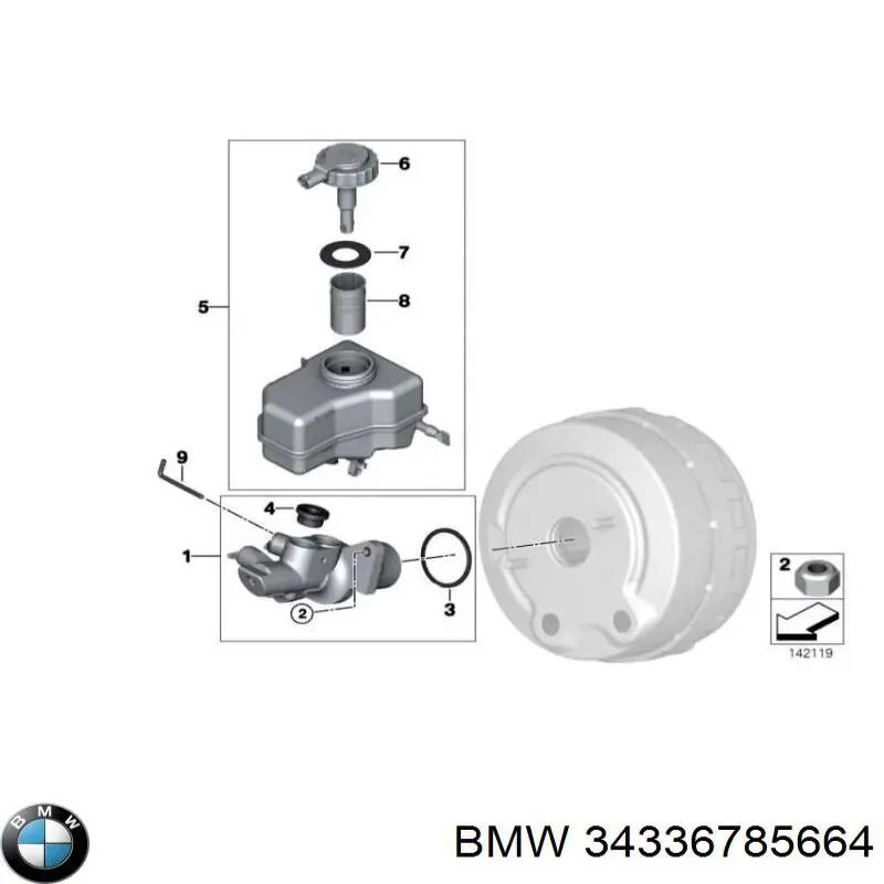 Главный тормозной цилиндр 34336785664 BMW