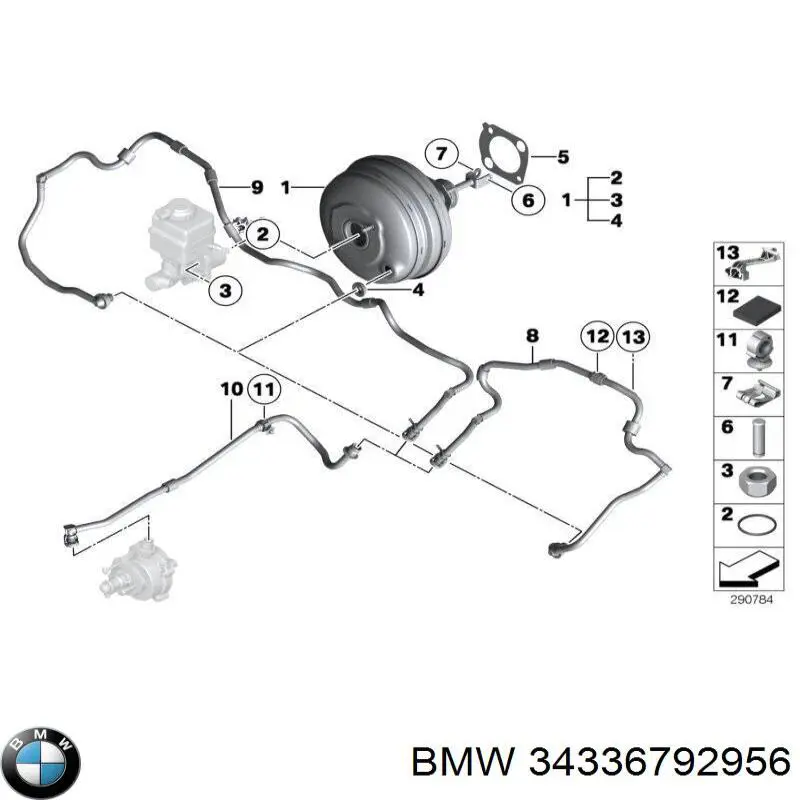 Усилитель тормозов вакуумный на BMW 5 (F11) купить.