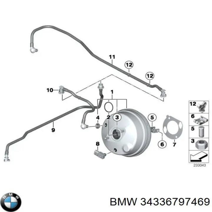 34336797469 BMW reforçador dos freios a vácuo