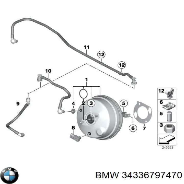 Усилитель тормозов вакуумный BMW 34336797470