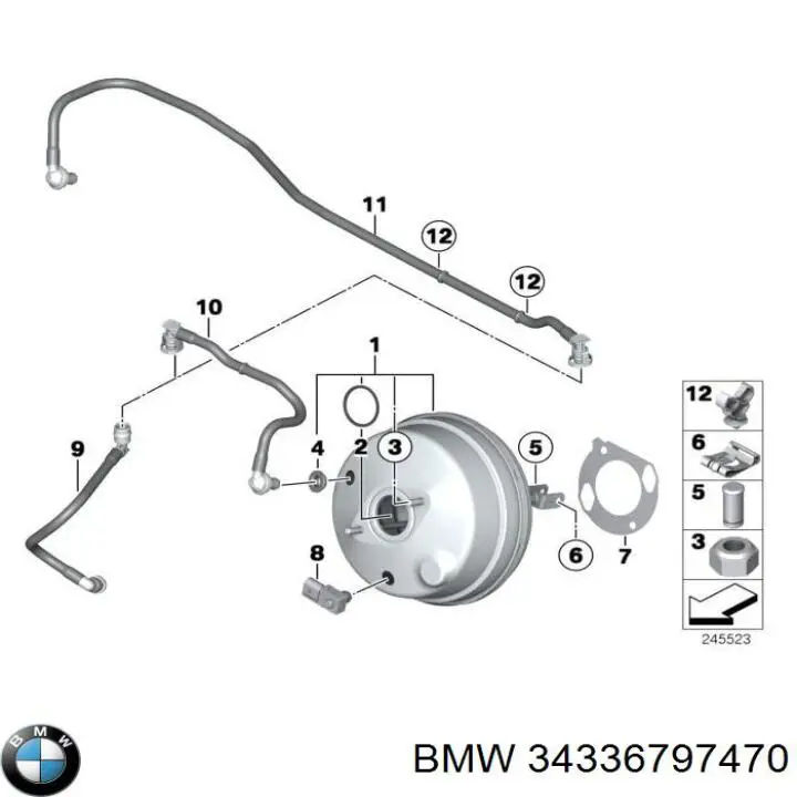 Reforçador dos freios a vácuo para BMW X3 (F25)