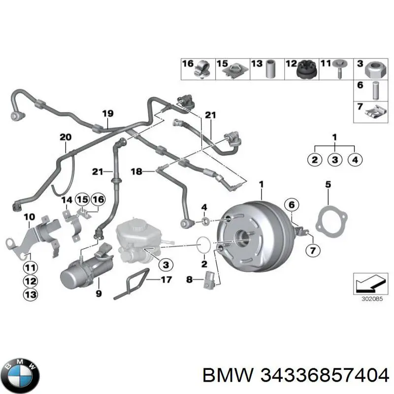 Насос вакуумный 34336857404 BMW