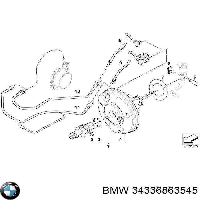 34336863545 BMW Усилитель тормоза вакуумный