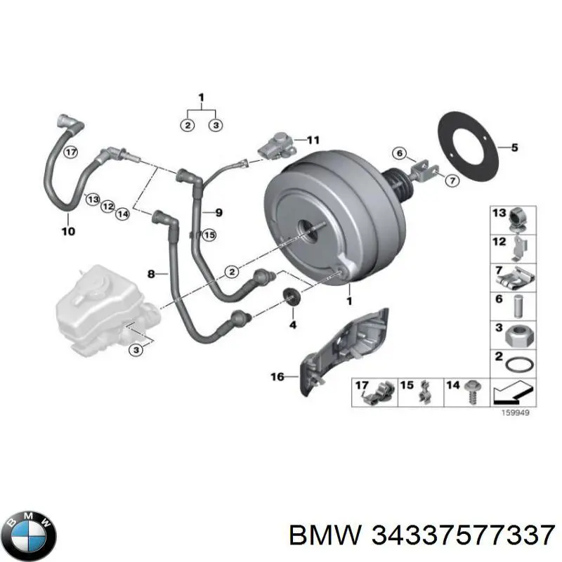 Купить 34336766080 BMW Трубка вакуумного усилителя тормозов