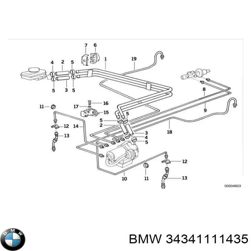 Купить A0004290537 Mercedes Тройник тормозных трубок