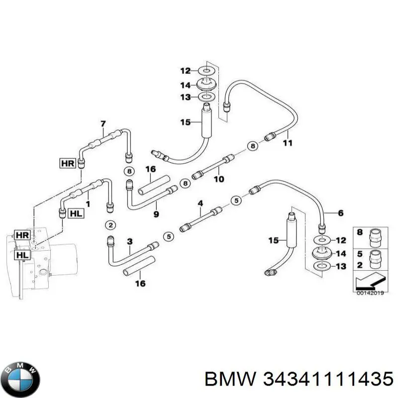 Тройник тормозных трубок A0004290537 Mercedes