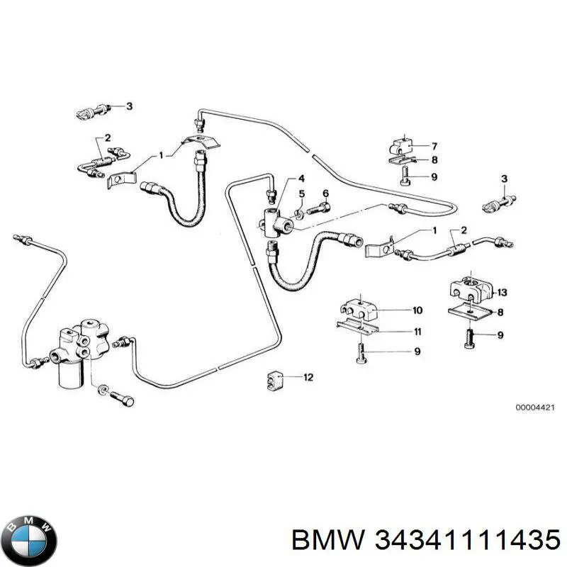 34341111435 BMW тройник тормозных трубок