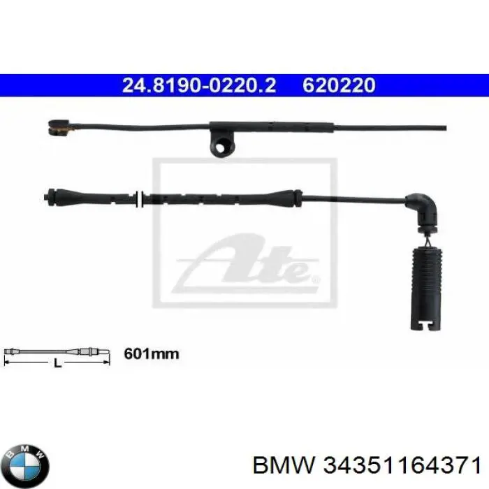 Сигнализатор износ тормозных колодок BMW 34351164371 цена, от 6.78 USD