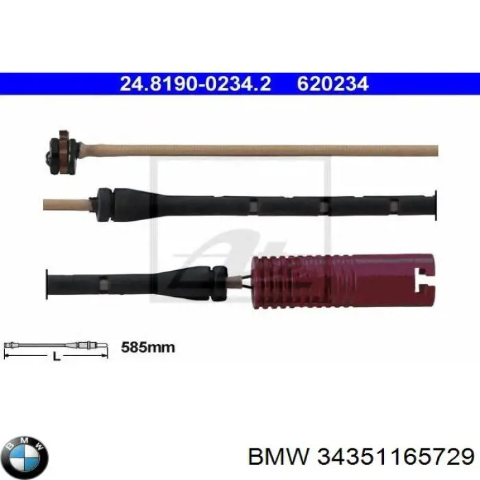 Сигнализатор износ тормозных колодок BMW 34351165729 цена, от 6.58 USD