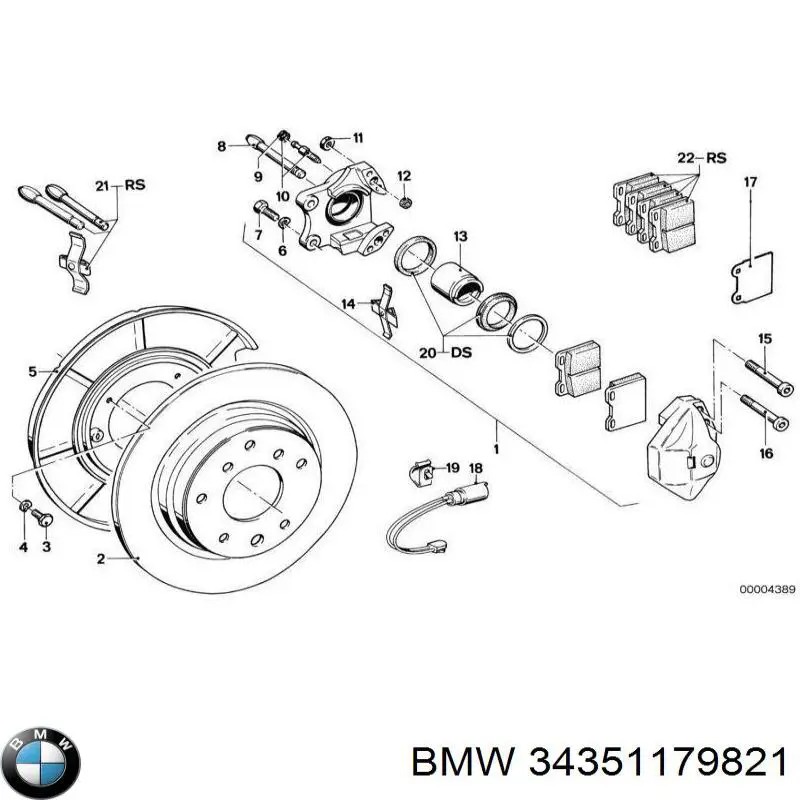 Датчик износа колодок BMW 34351179821