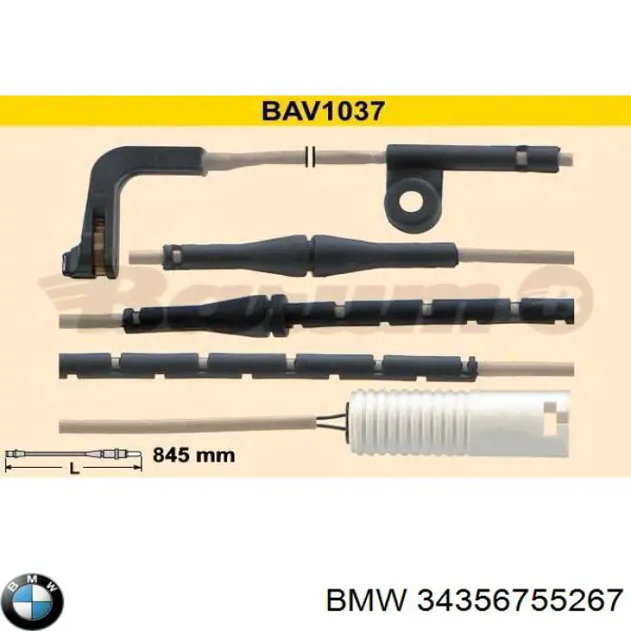 Задний датчик износа тормозных колодок BMW 34356755267