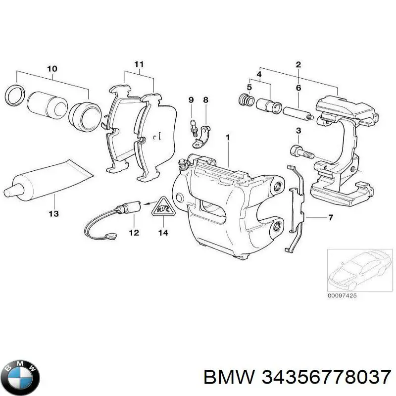 Датчик износа колодок BMW 34356778037