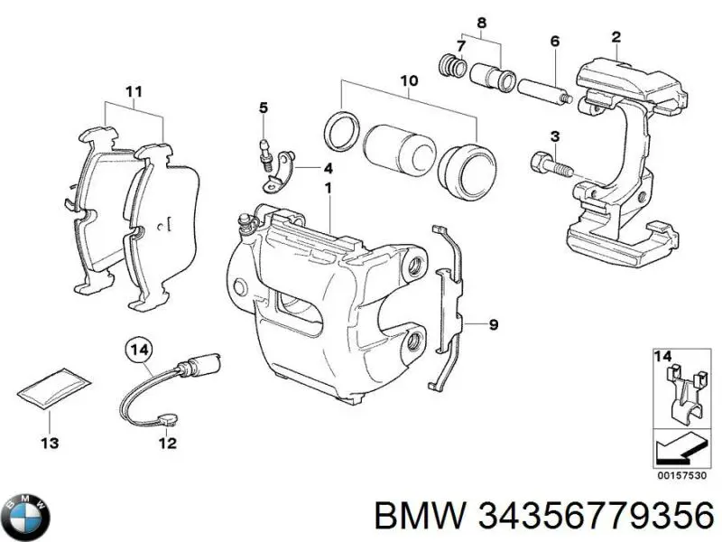 Датчик износа тормозных колодок передний левый 34356779356 BMW