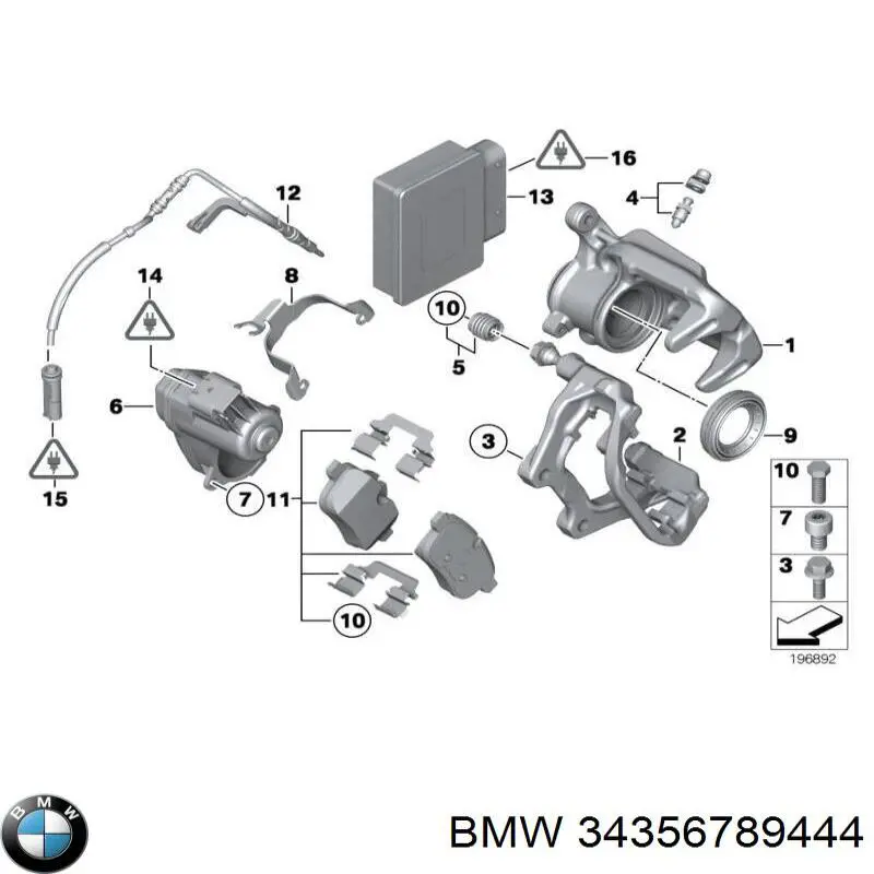 Датчик износа тормозных колодок передний 34356789444 BMW