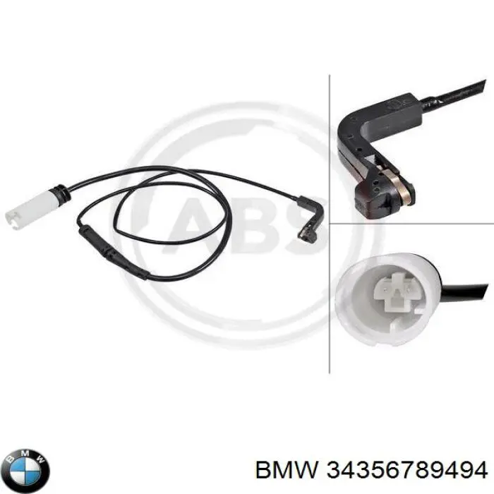 Contacto de aviso, desgaste de los frenos, trasero 34356789494 BMW