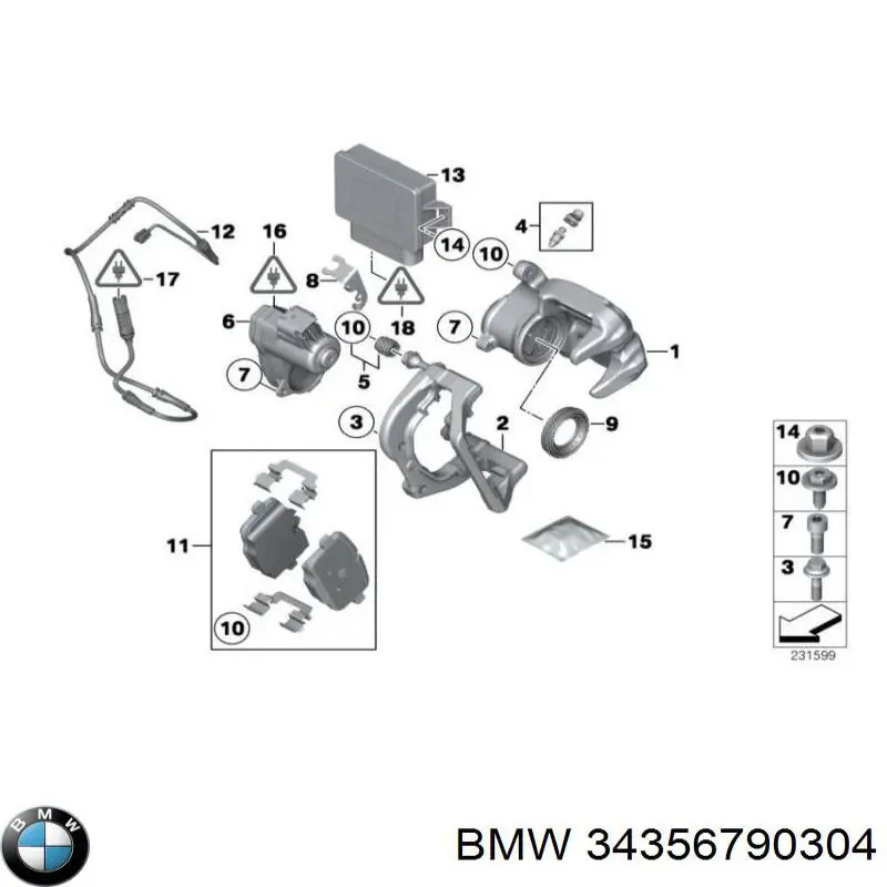 Купить 34356790304 BMW Датчик износа тормозных колодок задний