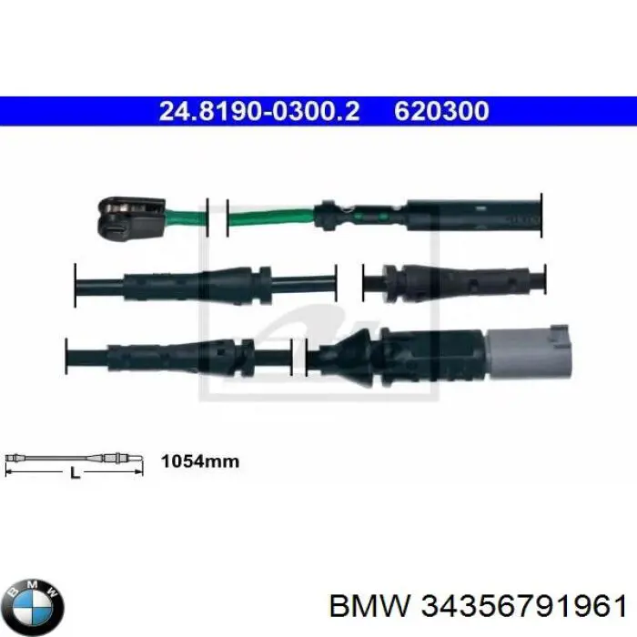 Датчик износа тормозных колодок, задний BMW 34356791961 цена, от 34.14 USD