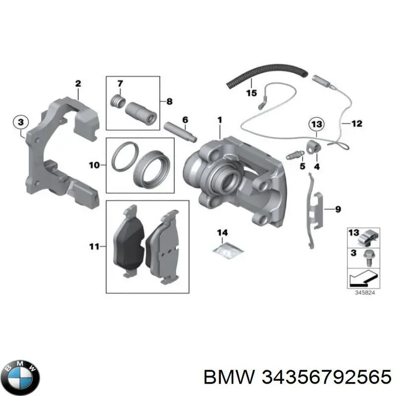 34356792565 BMW датчик износа тормозных колодок передний